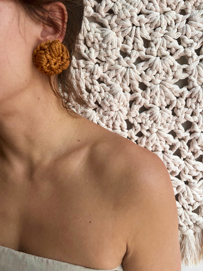 silver earring tropical country mustard