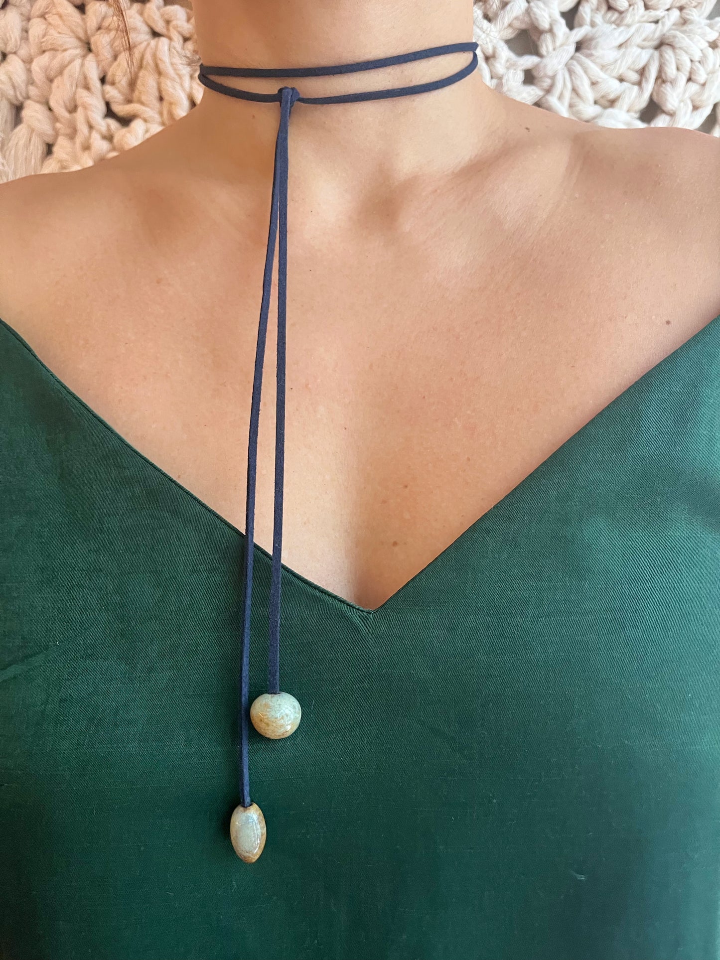 Necklace/choker for a happy day | navy blue