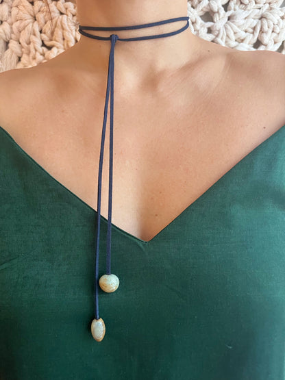 Necklace/choker for a happy day | navy blue