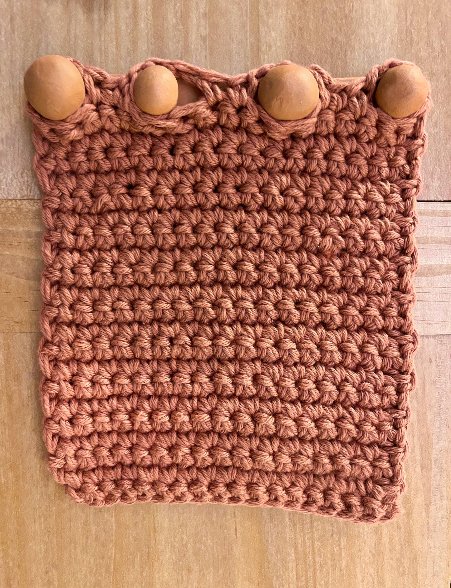 Ceramic and crocheted honeycomb earring organizer