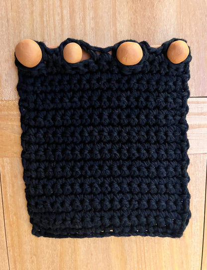 Ceramic and crocheted honeycomb earring organizer