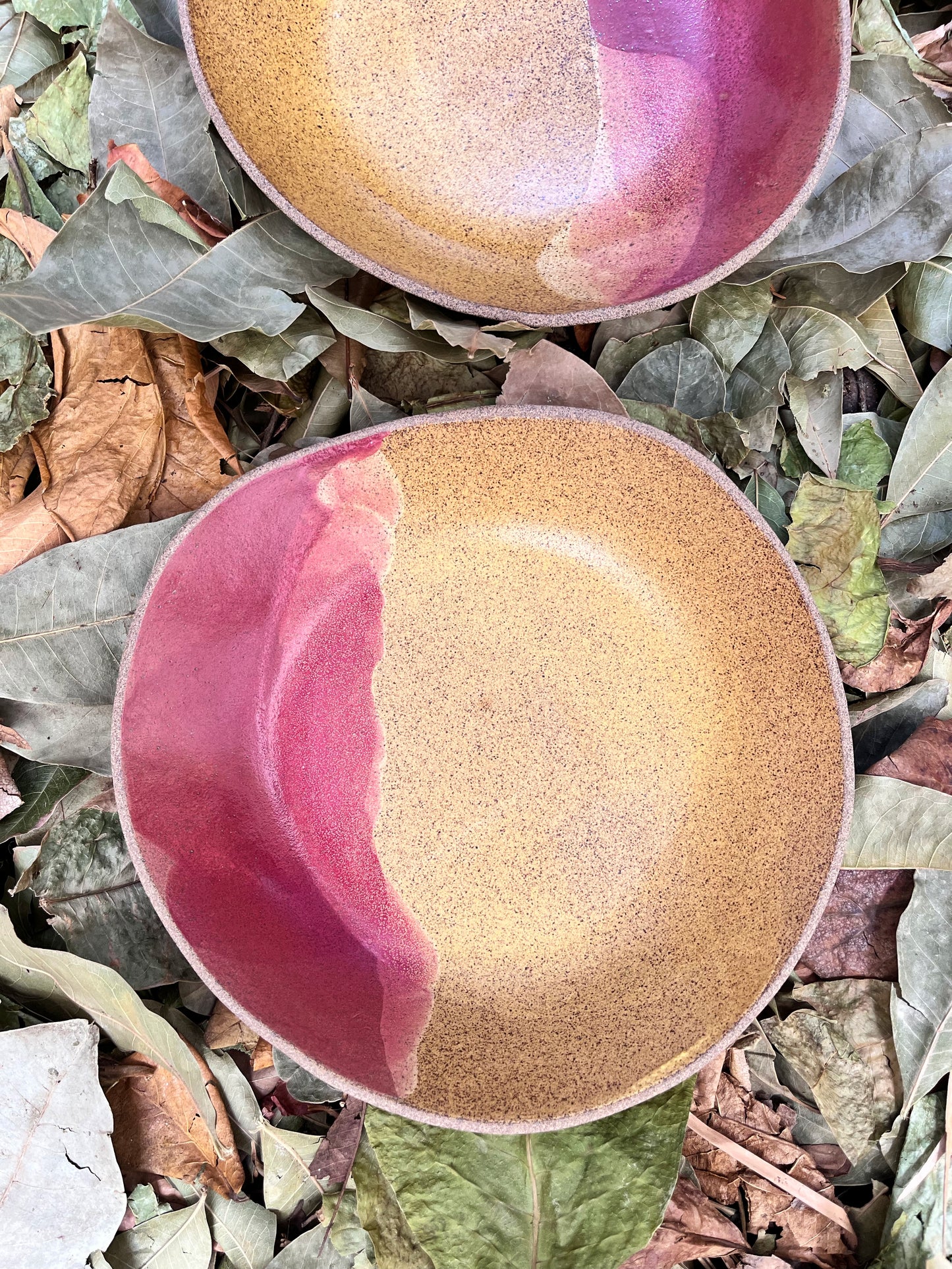 duo de pratos fundos mostarda e cereja