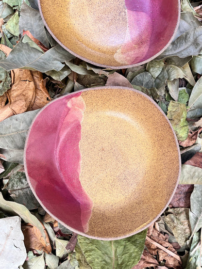 duo de pratos fundos mostarda e cereja