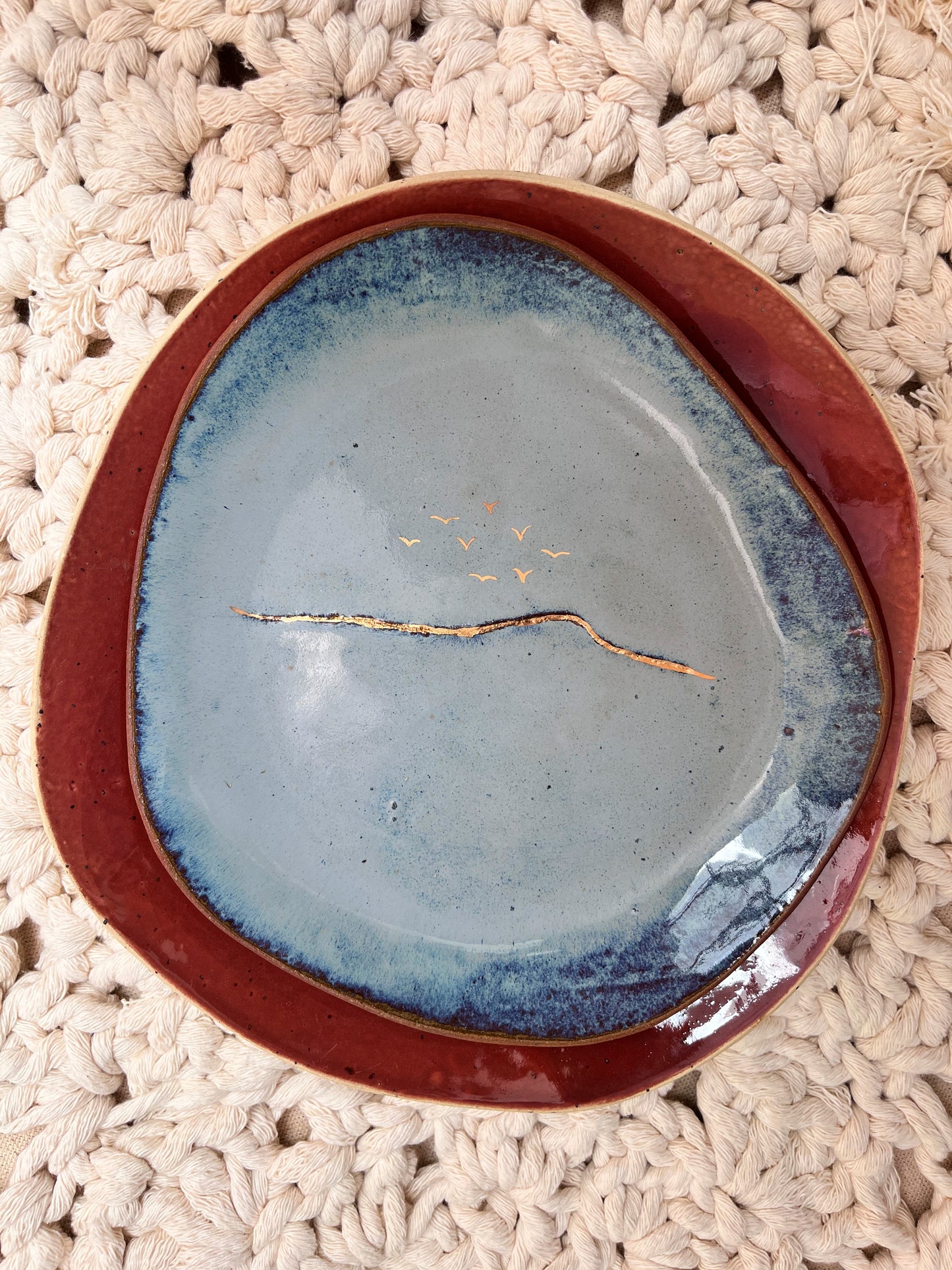 Scars collection | Serving plate, flight in a summer sky