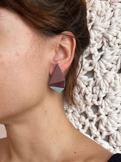 silver earring like a wave